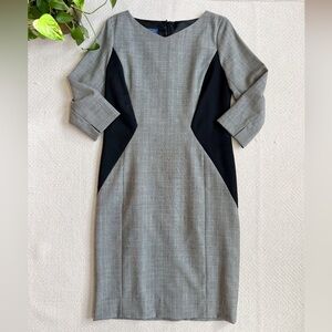 Pendleton Wool Houndstooth Plaid Slimming Sheath Dress size 8